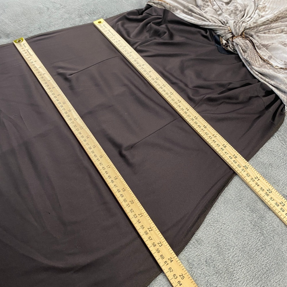 Chicos Maxi Dress Womens 3 Brown Snakeskin Animal Print Knot Front V-Neck Lined - Picture 6 of 9